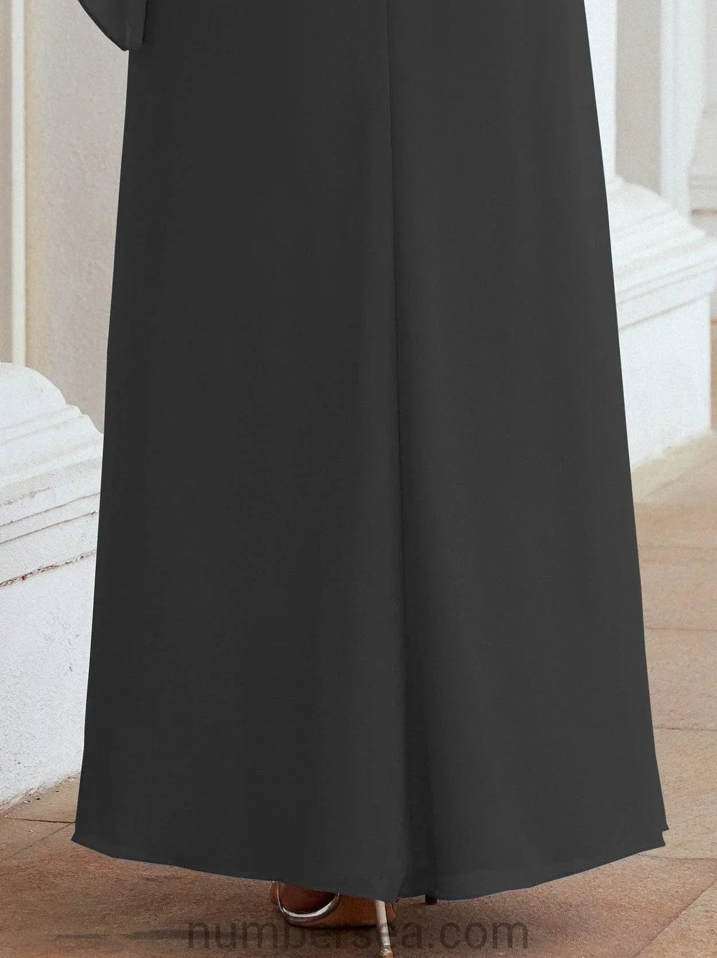 Sunnderly Formal Party Gown Dress Long Mother of The Bride Dresses with Ruffle Cape SY28026 by numbersea