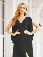 Numbersea Bridesmaid Dresses with Split for Wedding Party Flutter Sleeves 28045 by numbersea