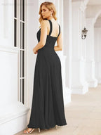 Numbersea Abiti da damigella incrociati con collo all'americana per festa, matrimonio, sera, ballo di fine anno, abiti lunghi da ballo 28053