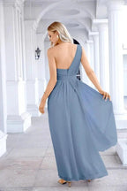 Ladies Chiffon One Shoulder Bridesmaid Evening Dress Wedding Party Evening Dress 28133 by numbersea
