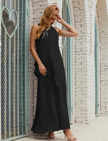 Chiffon Long Plus Size Mother of Bride Dresses Formal Bridesmaid Prom Gown SY28019