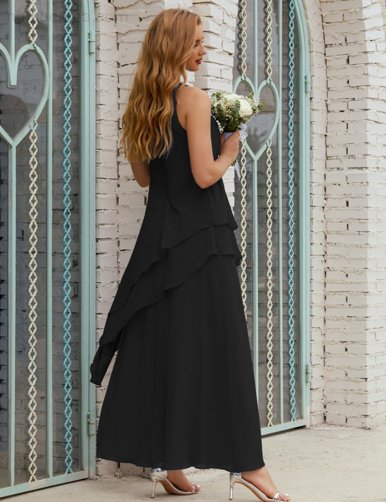 Chiffon Long Plus Size Mother of Bride Dresses Formal Bridesmaid Prom Gown SY28019