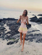 A-line Spaghetti Straps Beach Dress Short Homecoming Dress Y425 by simplepromdress