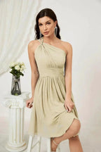 Numbersea Women Chiffon Short One Shoulder Bridesmaid Dress Formal Dresses for Party Homecoming 2804 by numbersea