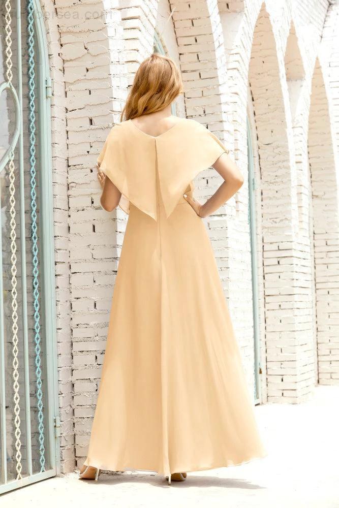 Numbersea Mother of The Bride Dresses Plus Size V-Neck Floor Length Formal Prom Dress for Wedding Guest 28020 by numbersea