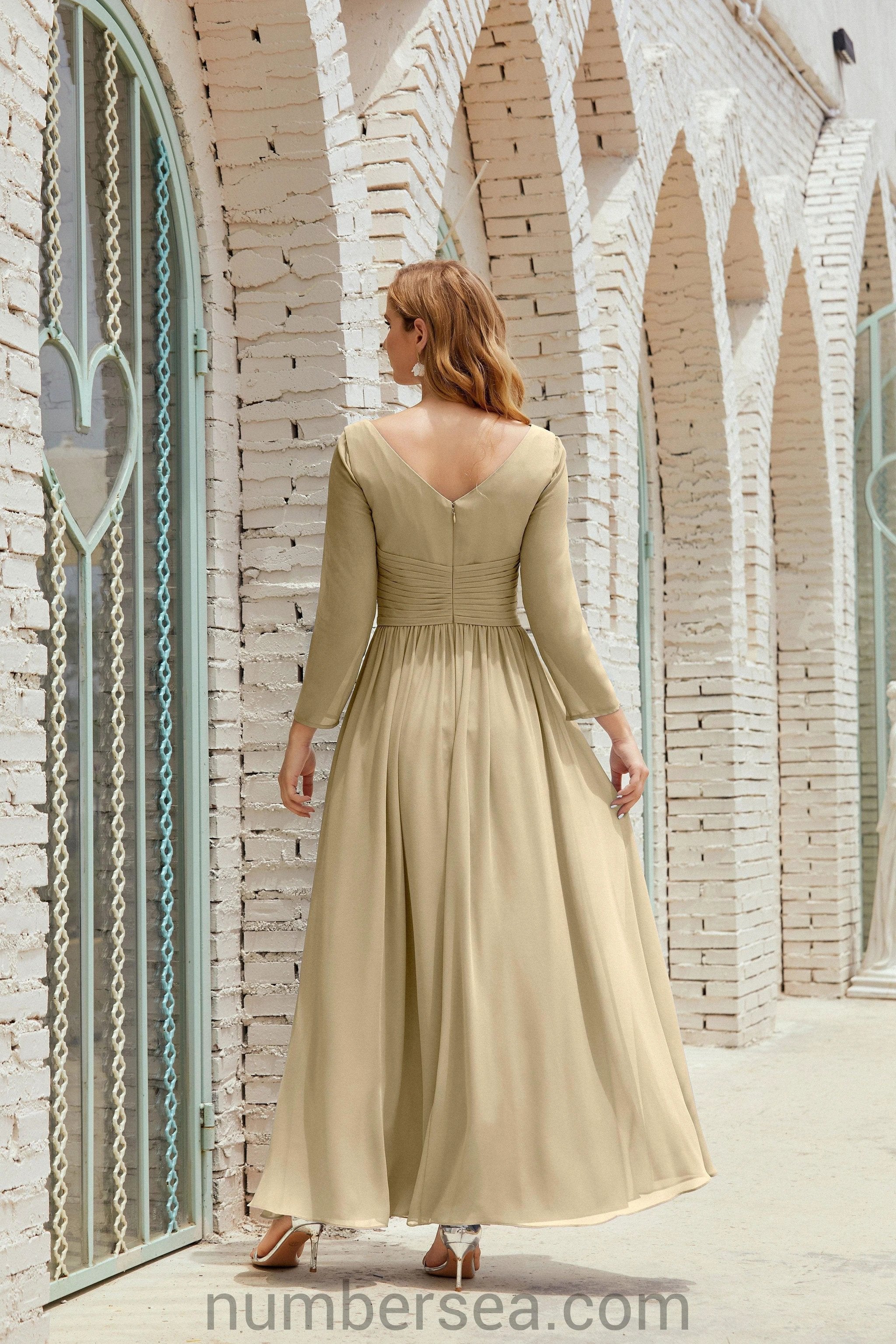 Numbersea Bridesmaid Dress Chiffon Formal Party Dress Evening Dress 28016 by numbersea