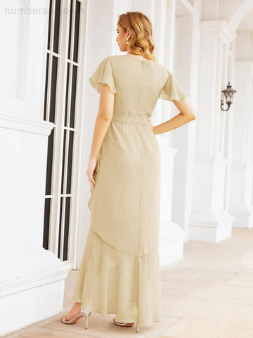 Numbersea Ruffled Bridesmaid Dresses Mermaid Formal Violin Evening Party Prom Gowns 28042