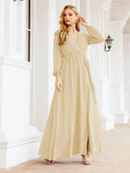 Sunnderly Women's Chiffon Bridesmaid Dress A line Long Sleeves Formal Evening Prom Gown for Wedding Guest SY28032 by numbersea