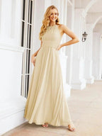 Numbersea Keyhole Bridesmaid Dresses Sleeveless Formal Evening Party Prom Gowns 28043 by numbersea