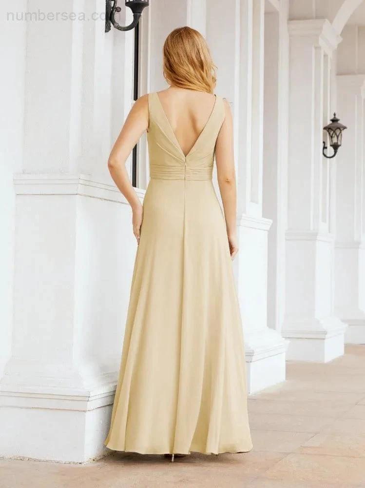 Numbersea Bridesmaid Dresses for Wedding Ruffles Long Formal Prom Gowns 28039 by numbersea