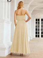 Numbersea Halter Long Bridesmaid Dresses Formal A line Juniors Dress 28029 by numbersea