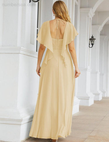 Numbersea Bridesmaid Dresses Backless Formal Prom Gowns for Evening Party Mother of The Bride Dress 28040