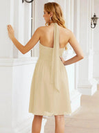 Numbersea Halter Chiffon Bridesmaid Dresses Short Sleeveless Formal Party Dress Open Back 28023 by numbersea