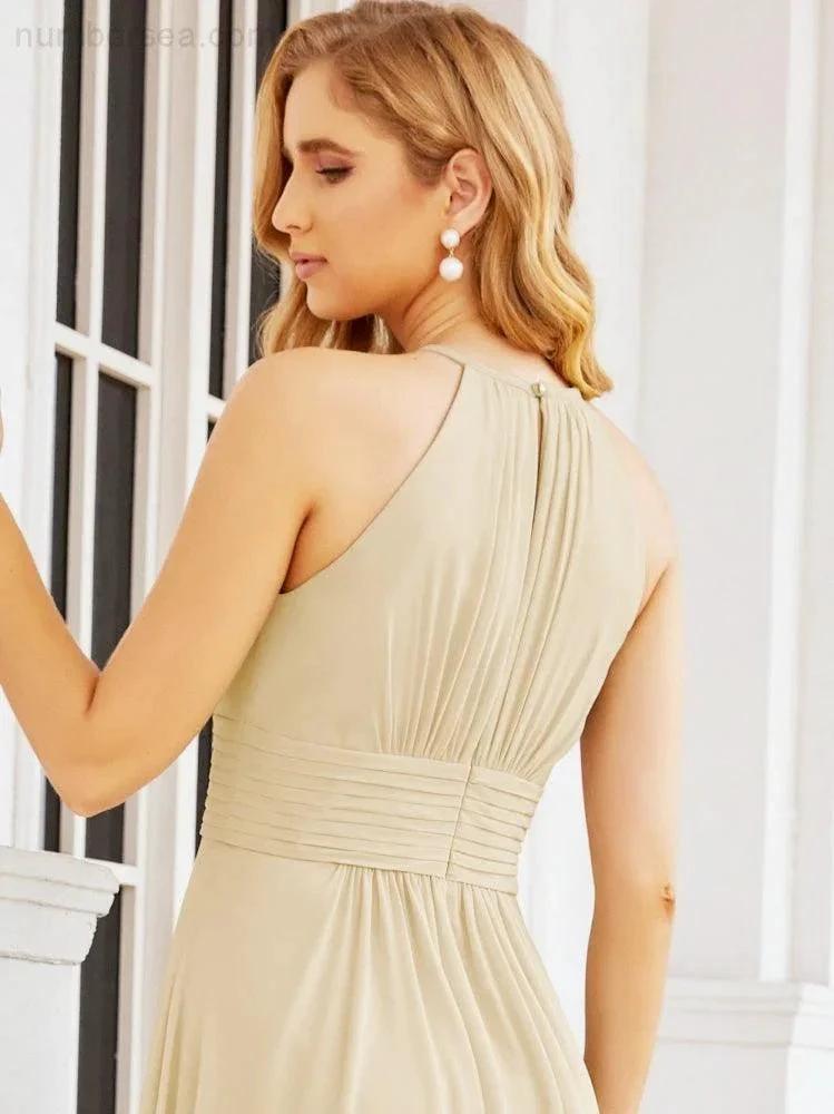 Numbersea Keyhole Bridesmaid Dresses Sleeveless Formal Evening Party Prom Gowns 28043 by numbersea