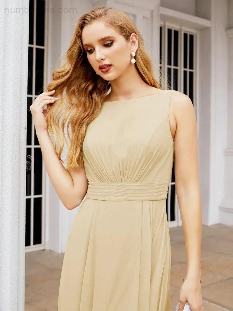 Numbersea Bridesmaid Dresses for Wedding Ruffles Long Formal Prom Gowns 28039 by numbersea