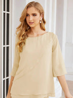 Sunnderly Elegant 2 Piece Mother of The Bride Dress Plus Size Pant Suits Ruffle Layers Sliver Housecoat SY28064 by numbersea