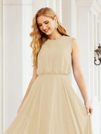 Numbersea Sleeveless Long Bridesmaid Dress A line Formal Evening Prom Gown 28025