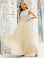 Lace Bridesmaid Dress Floor Length Evening Gowns with Pockets 28017 by numbersea