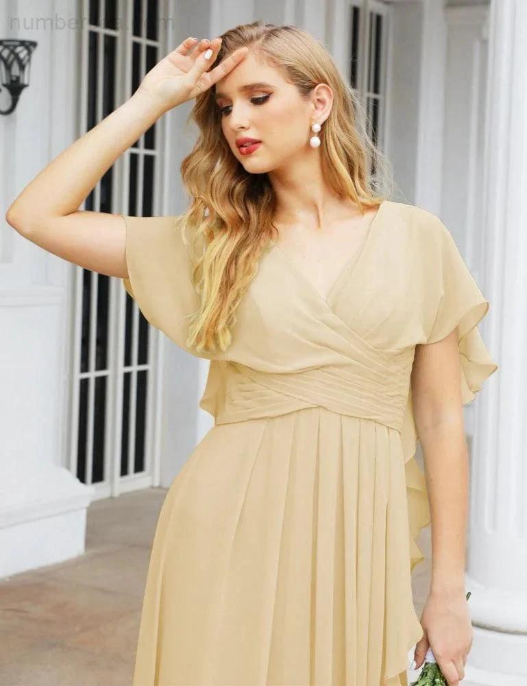 Numbersea Bridesmaid Dresses Backless Formal Prom Gowns for Evening Party Mother of The Bride Dress 28040 by numbersea