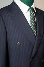 Double-Breasted Pinstripe Wool Suit | Tailored Formal Groom & Business Suit by 男装