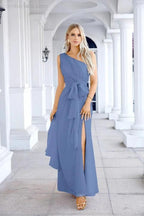 Ladies Chiffon One Shoulder Bridesmaid Evening Dress Wedding Party Evening Dress 28133 by numbersea