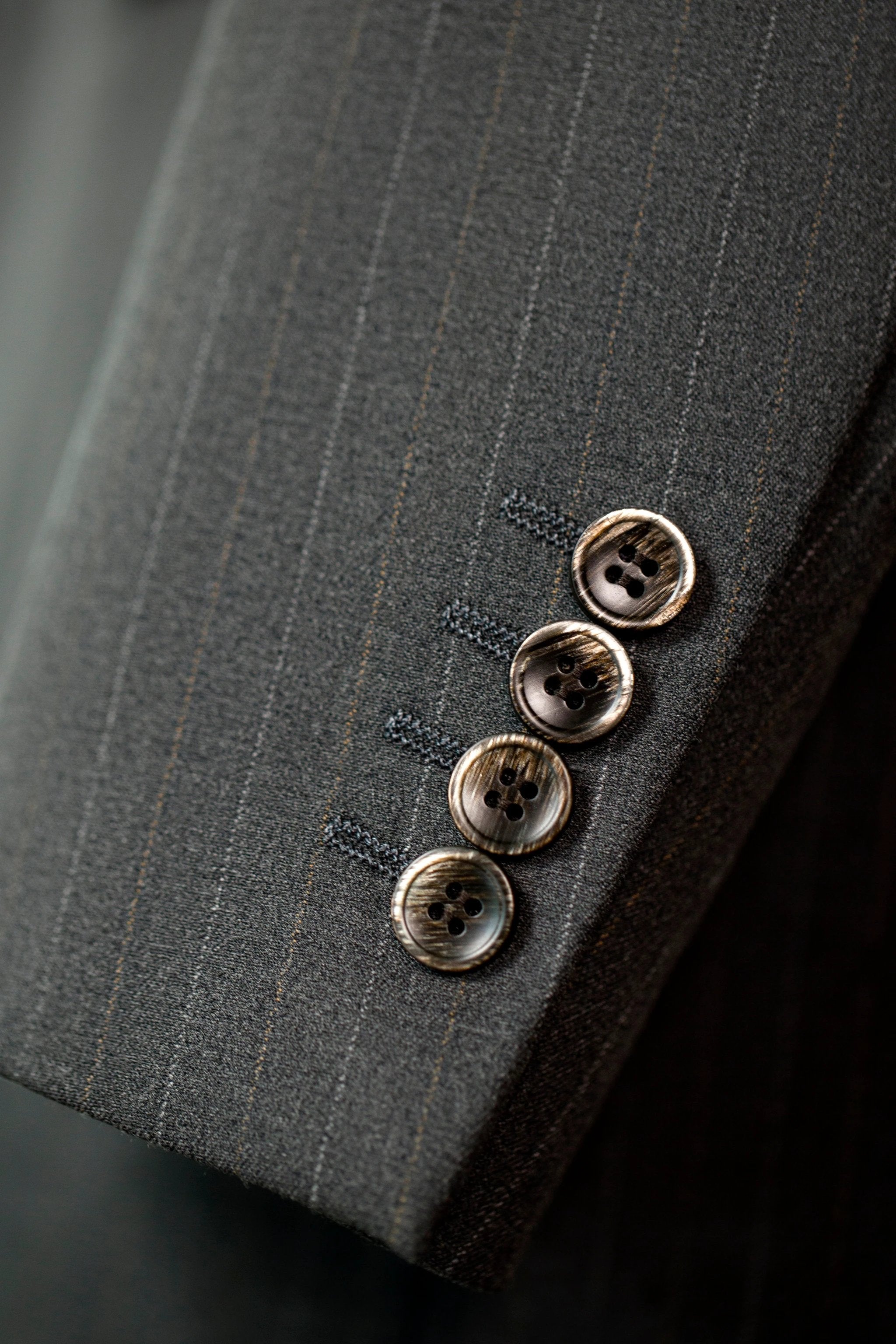 Three-Piece Pinstripe Wool Suit | Tailored Formal Groom & Business Suit by 男装
