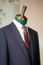 Three-Piece Pinstripe Wool Wedding Suit | Classic Tailored Formal Groom Suit by 男装
