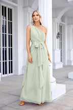 Ladies Chiffon One Shoulder Bridesmaid Evening Dress Wedding Party Evening Dress 28133 by numbersea