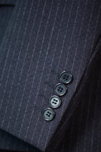 Three-Piece Pinstripe Wool Wedding Suit | Classic Tailored Formal Groom Suit by 男装
