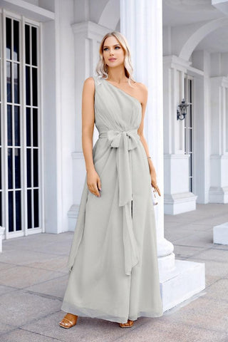 Ladies Chiffon One Shoulder Bridesmaid Evening Dress Wedding Party Evening Dress 28133
