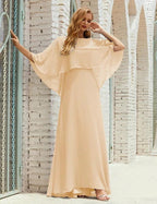 Sunnderly Bridesmaid Dress Women Long Sleeve V-Neck Chiffon Formal Wedding Party Dress SY28018 by numbersea