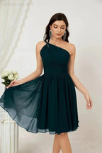 Numbersea Women Chiffon Short One Shoulder Bridesmaid Dress Formal Dresses for Party Homecoming 2804 by numbersea