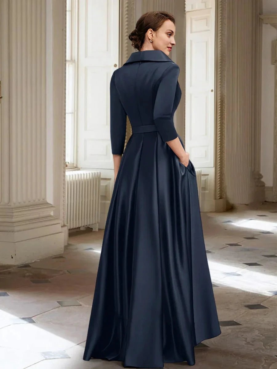 A-Line/Princess Long Sleeves Mother of the Bride Dresses with Pockets & Belt by Dreamylily