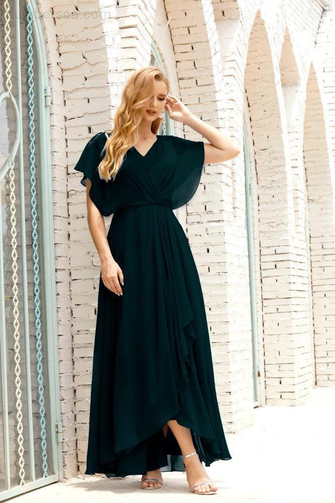 Numbersea Mother of The Bride Dresses Plus Size V-Neck Floor Length Formal Prom Dress for Wedding Guest 28020 by numbersea