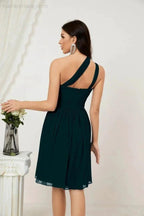 Numbersea Women Chiffon Short One Shoulder Bridesmaid Dress Formal Dresses for Party Homecoming 2804 by numbersea
