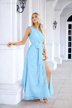 Ladies Chiffon One Shoulder Bridesmaid Evening Dress Wedding Party Evening Dress 28133 by numbersea
