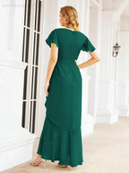 Numbersea Ruffled Bridesmaid Dresses Mermaid Formal Violin Evening Party Prom Gowns 28042 by numbersea