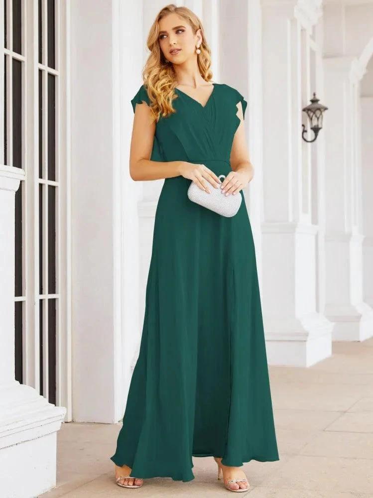Sunnderly Bridesmaid Dresses Cape Formal Prom Dress Open Back Gowns for Mother of The Bride SY28058 by numbersea