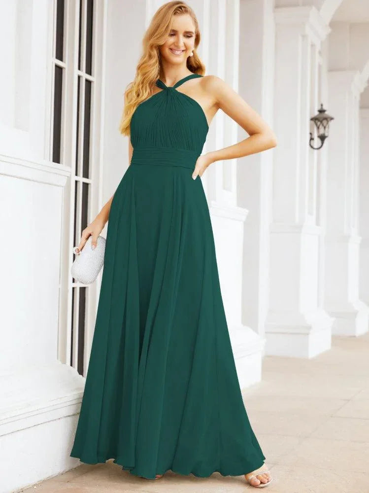 Numbersea Abiti da damigella incrociati con collo all'americana per festa, matrimonio, sera, ballo di fine anno, abiti lunghi da ballo 28053