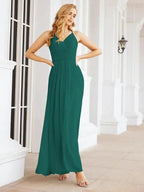 Numbersea Spaghetti Strap Bridesmaid Dresses V-Neck Long A-Line Formal Prom Gowns 28063 by numbersea