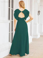 Sunnderly Bridesmaid Dresses Cape Formal Prom Dress Open Back Gowns for Mother of The Bride SY28058 by numbersea