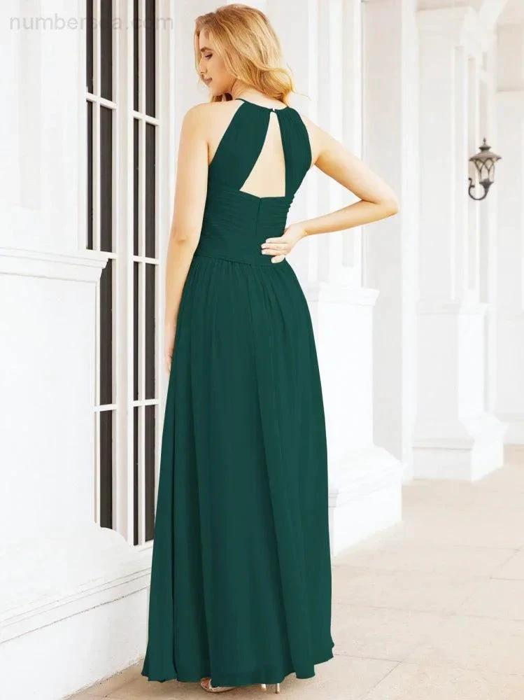 Numbersea Sleeveless Bridesmaid Dresses Long Prom Gown Zipper with Keyhole Back 28056 by numbersea