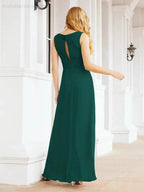 Formal Prom Gown Elegant V-Neck Sleeveless Bridesmaid Dresses for Wedding Party 28037 by numbersea