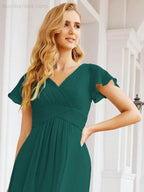 Numbersea Formal Prom Gowns for Mother of The Bride Cap Sleeves Bridesmaid Dress 28047 by numbersea