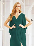 Numbersea Bridesmaid Dresses with Split for Wedding Party Flutter Sleeves 28045 by numbersea