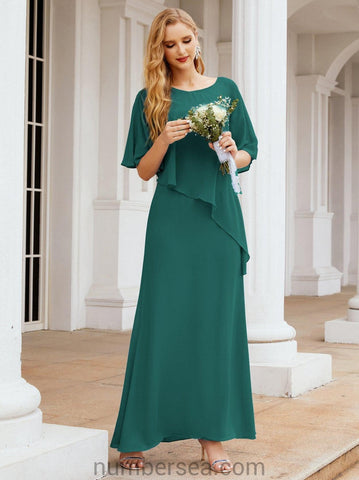 Sunnderly Formal Party Gown Dress Long Mother of The Bride Dresses with Ruffle Cape SY28026