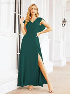 Sunnderly Bridesmaid Dresses Cape Formal Prom Dress Open Back Gowns for Mother of The Bride SY28058 by numbersea