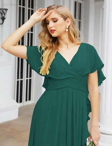 Numbersea Bridesmaid Dresses Backless Formal Prom Gowns for Evening Party Mother of The Bride Dress 28040