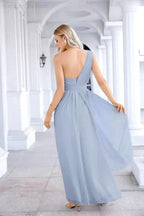 Ladies Chiffon One Shoulder Bridesmaid Evening Dress Wedding Party Evening Dress 28133 by numbersea