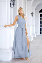 Ladies Chiffon One Shoulder Bridesmaid Evening Dress Wedding Party Evening Dress 28133 by numbersea